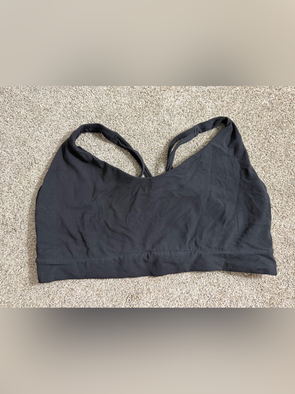 Athleta Strappy Sports Bra in Black Size 1X Athleisure Gym Workout Sporty READ